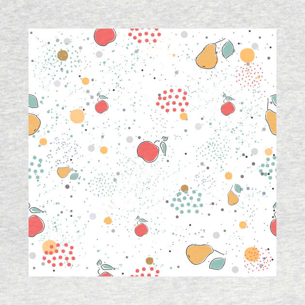 Pear and Apple Pattern by Kristina Stellar Scandinavian Land